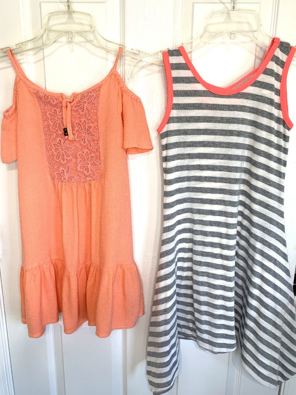 Two Girls Dresses. Pumpkin Patch Off Shoulder. Btween Sleeveless Size 7-8